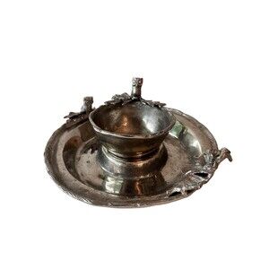 Large 13” Owl and Vine Chips & Dip Platter | Tray with Bowl | Woodland Lodge